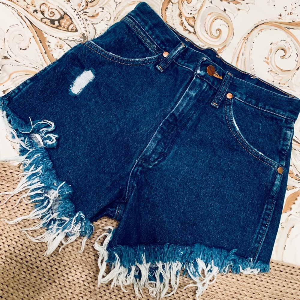 free people x wrangler denim shorts